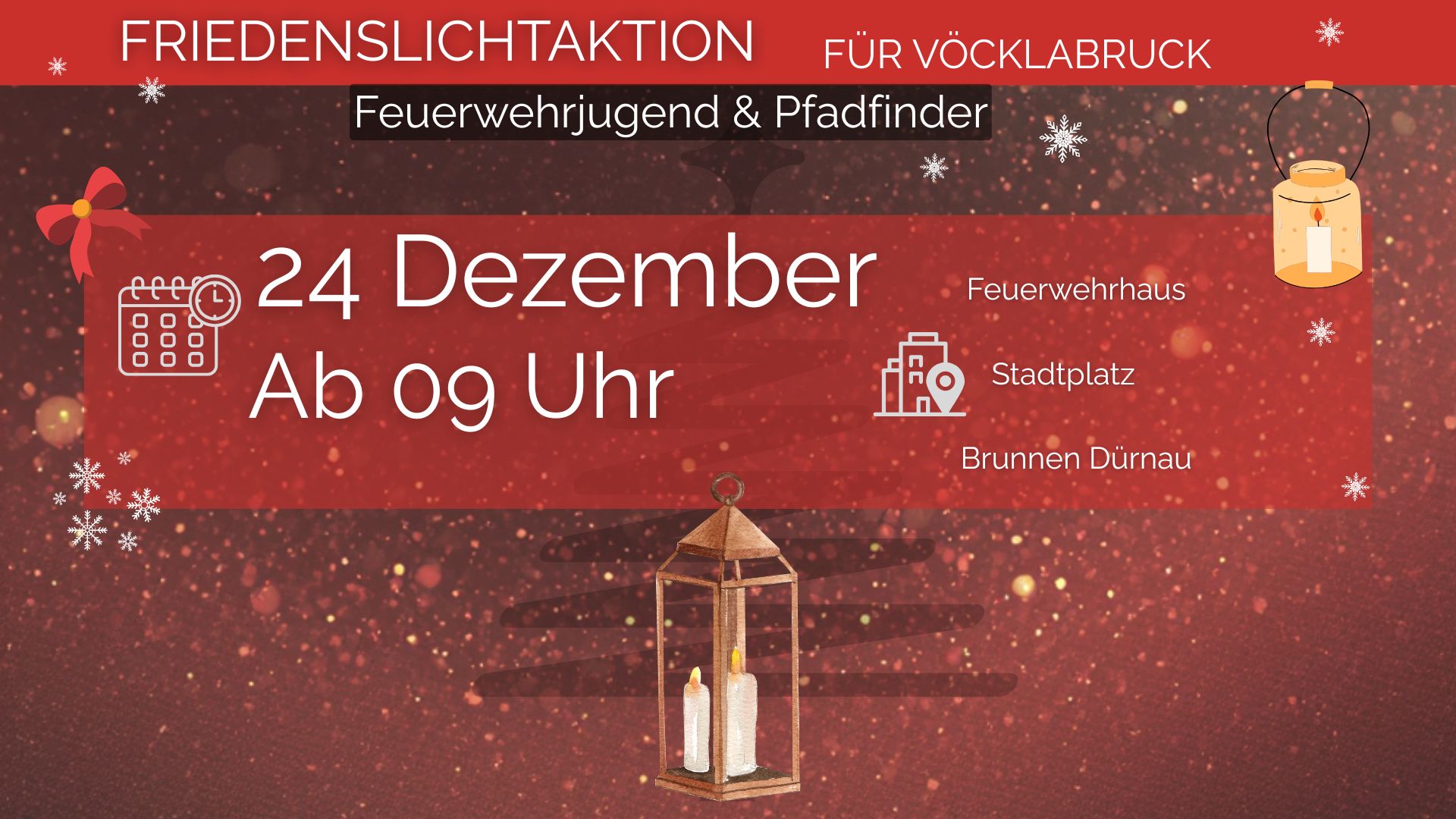 Feuerwehrjugend & Pfadfinder: Friedenslichtaktion für Vöcklabruck 2025