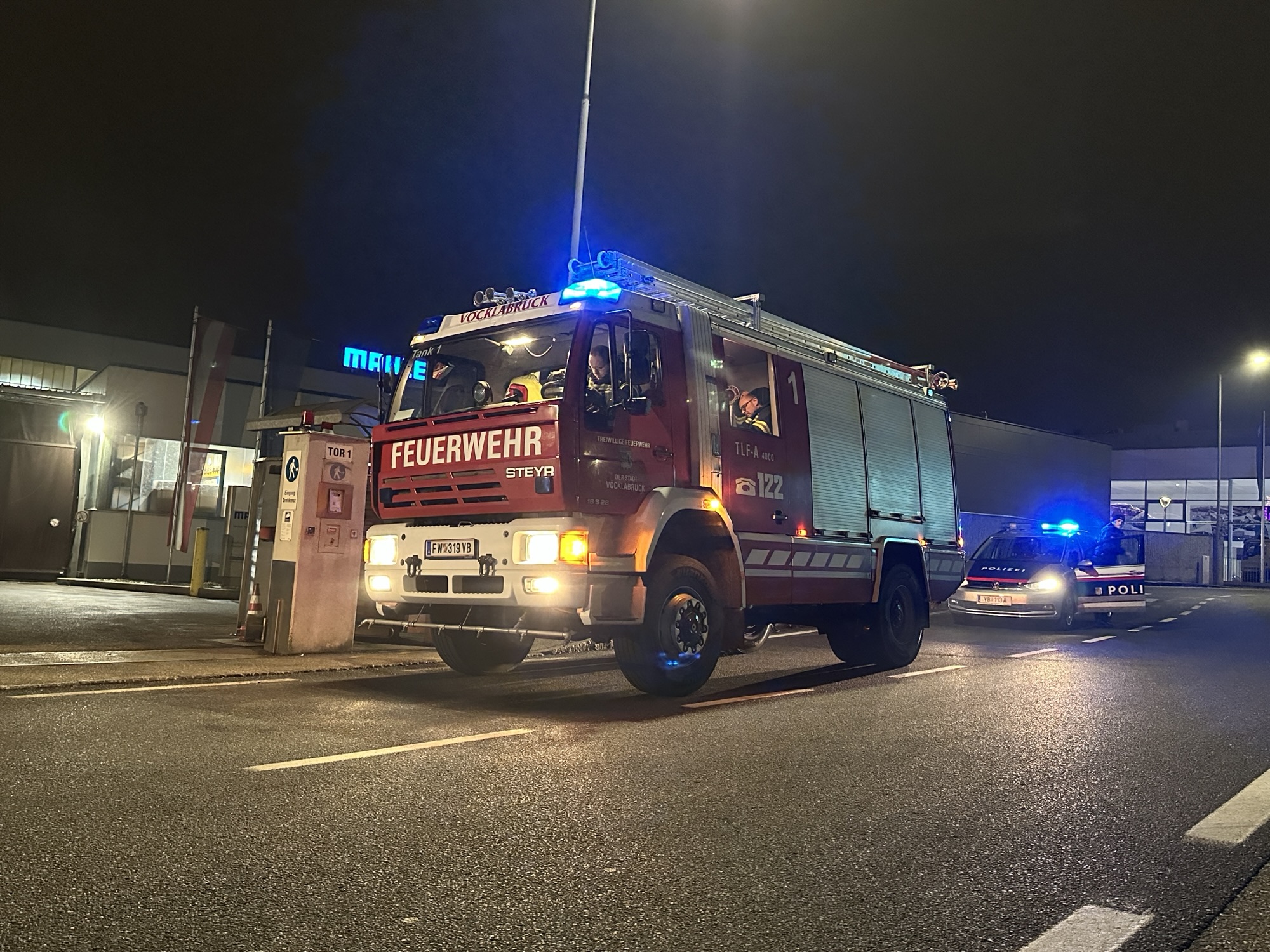 Abendlicher Brandmeldealarm Fa. Mahle